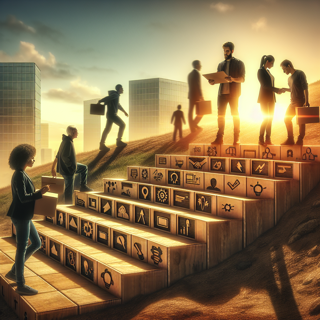 Mittelständischer Unternehmer am Schreibtisch mit Akten, Laptop und EU-Flagge im Hintergrund