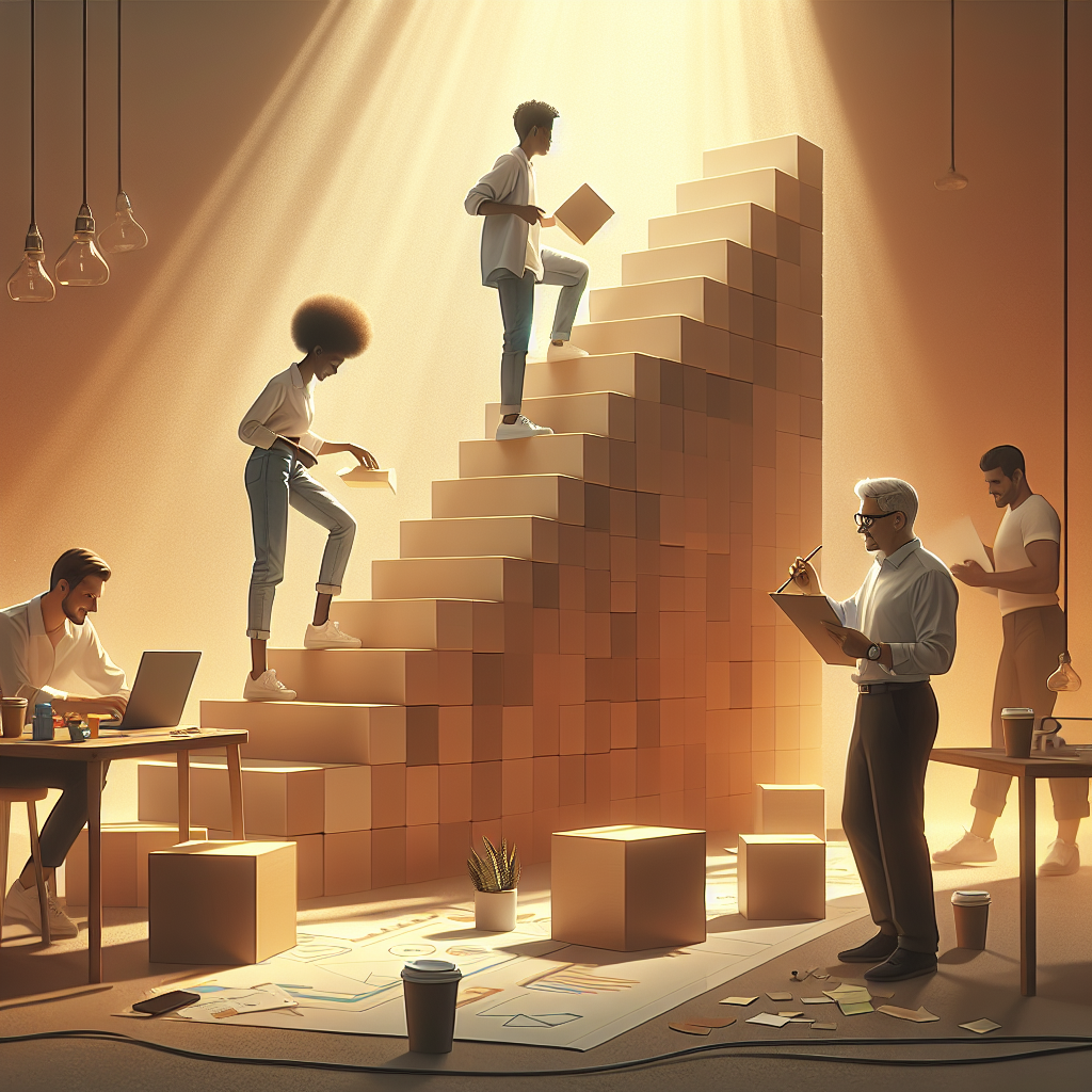 Unternehmer am Schreibtisch mit Laptop, Kreditunterlagen, Taschenrechner und Sicherheitenbelegen