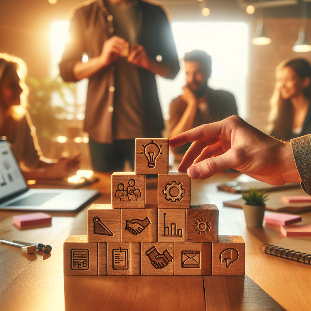 Geschäftsteam diskutiert Dokumente, Laptop und Diagramme zu Compliance, Holding und ESG