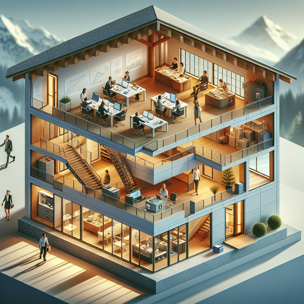 Unternehmer stapelt Holzbausteine mit Etiketten Holding, Vermögensschutz, Liquidität