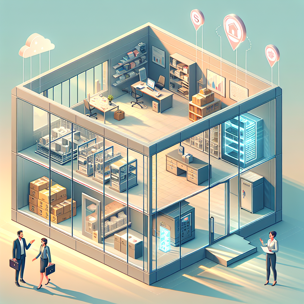 Unternehmer vor Organigramm der Holdingstruktur, Symbole für Vermögensschutz und Tochterfirmen