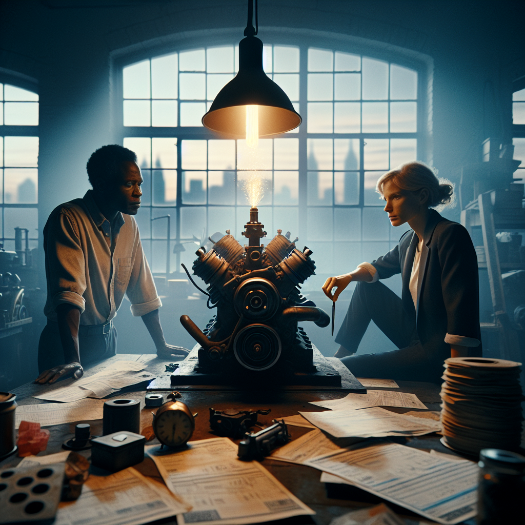 Unternehmer sitzt am Schreibtisch mit Laptop, Aktenstapel und Steuerformularen