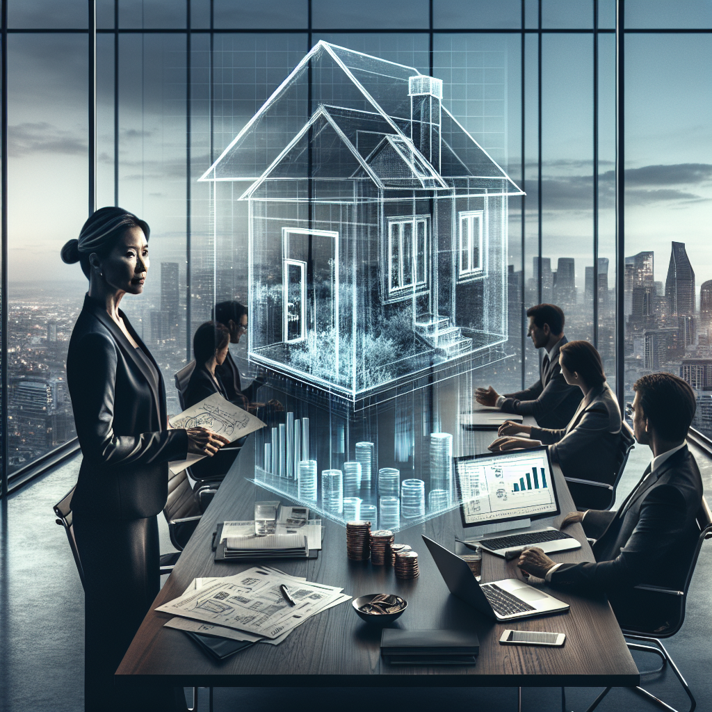 Person am Schreibtisch mit Taschenrechner, Rechnungen und Diagramm steigender Zinsen