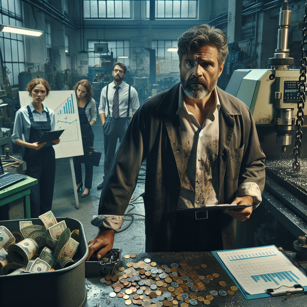 Geschäftsführer eines Mittelstandsunternehmens analysiert Finanzunterlagen am Laptop