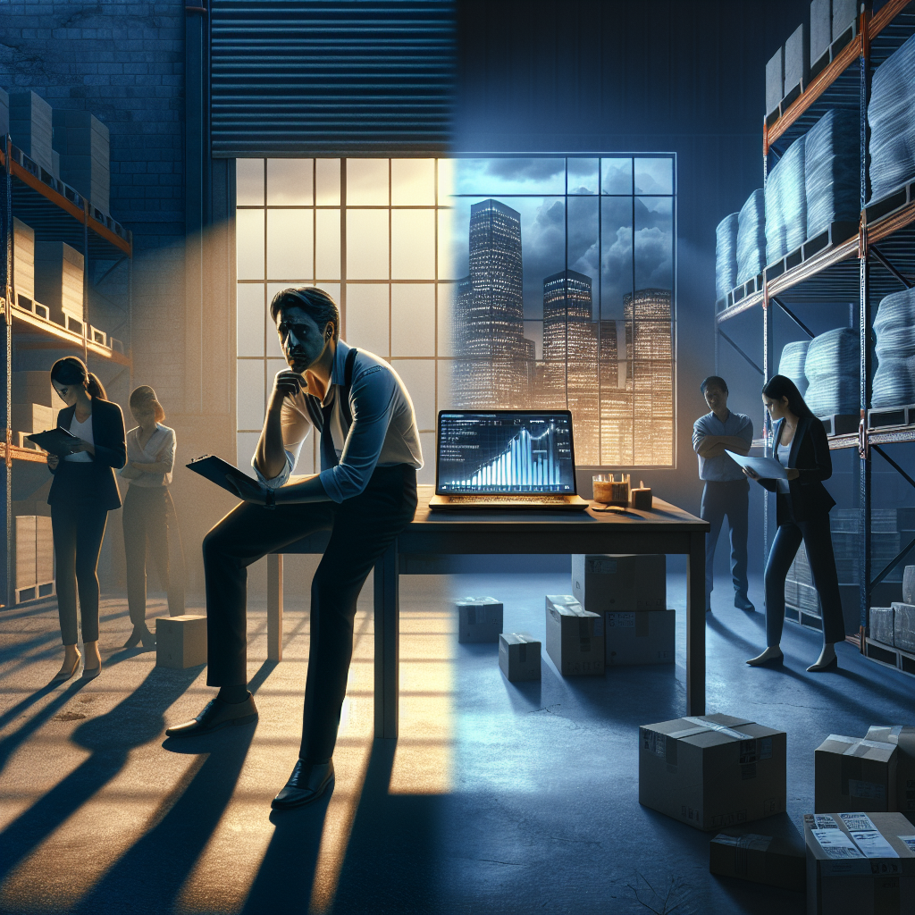 Manager prüft Rechnungen am Laptop mit Taschenrechner und Cashflow-Diagramm