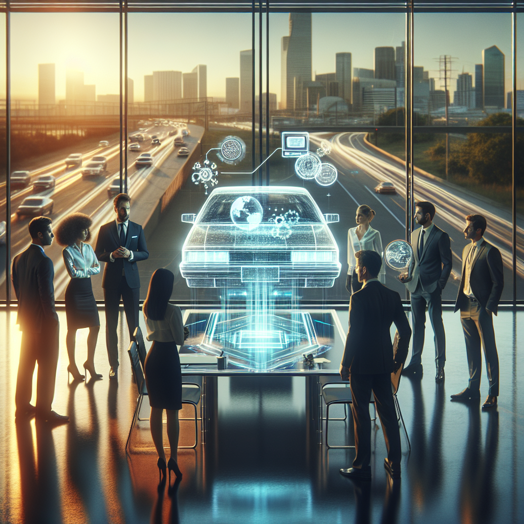 Illustration eines Schreibtisches mit Modellbauten, Weltkarte und Standortpins