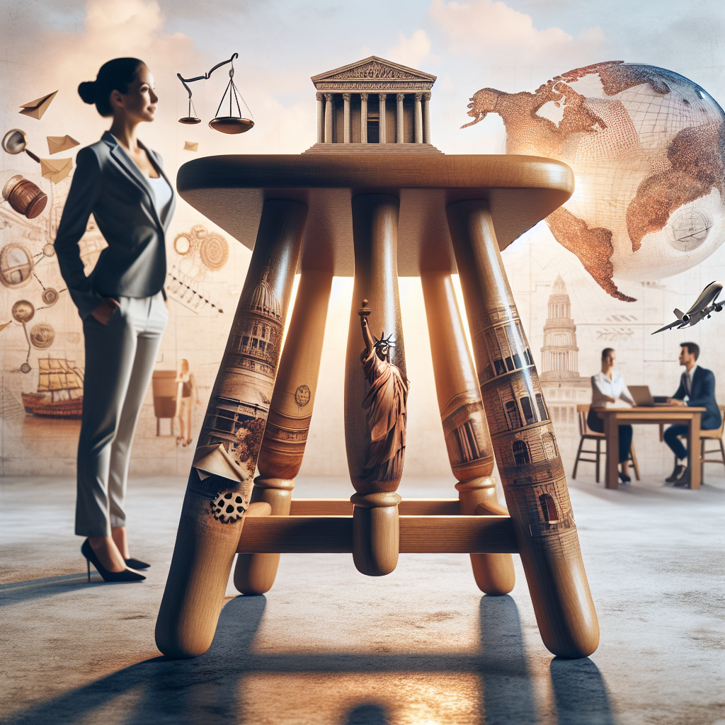 Team diskutiert Diagramm mit juristischen, geografischen und organisatorischen Optionen