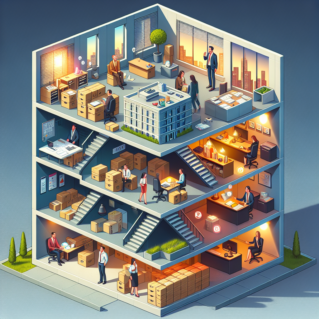 Schematischer Querschnitt eines Hauses mit Keller, Etagen und Penthouse zeigt Ebenenstruktur und Vermögenssymbole