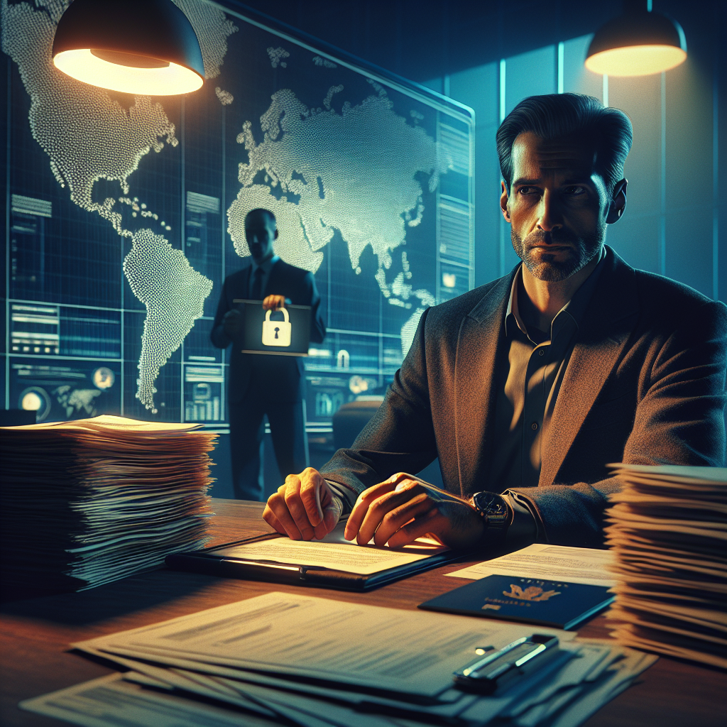 Laptopbildschirm mit EU-Flagge, Bankkonto-Icons und rotem Vorhängeschloss