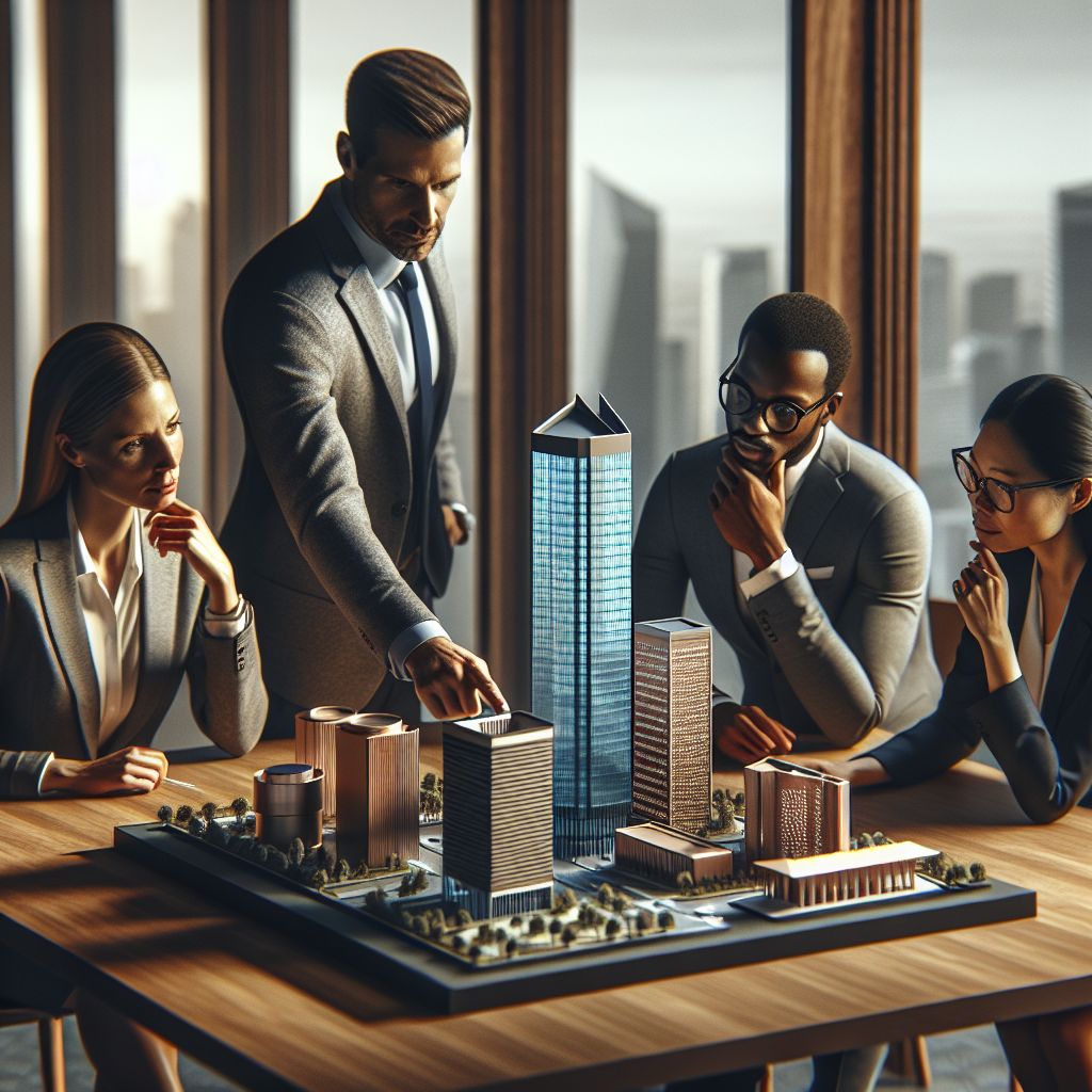 Geschäftsmann zeigt Diagramm mit Kacheln Holding, LLC und Verein auf Bildschirm