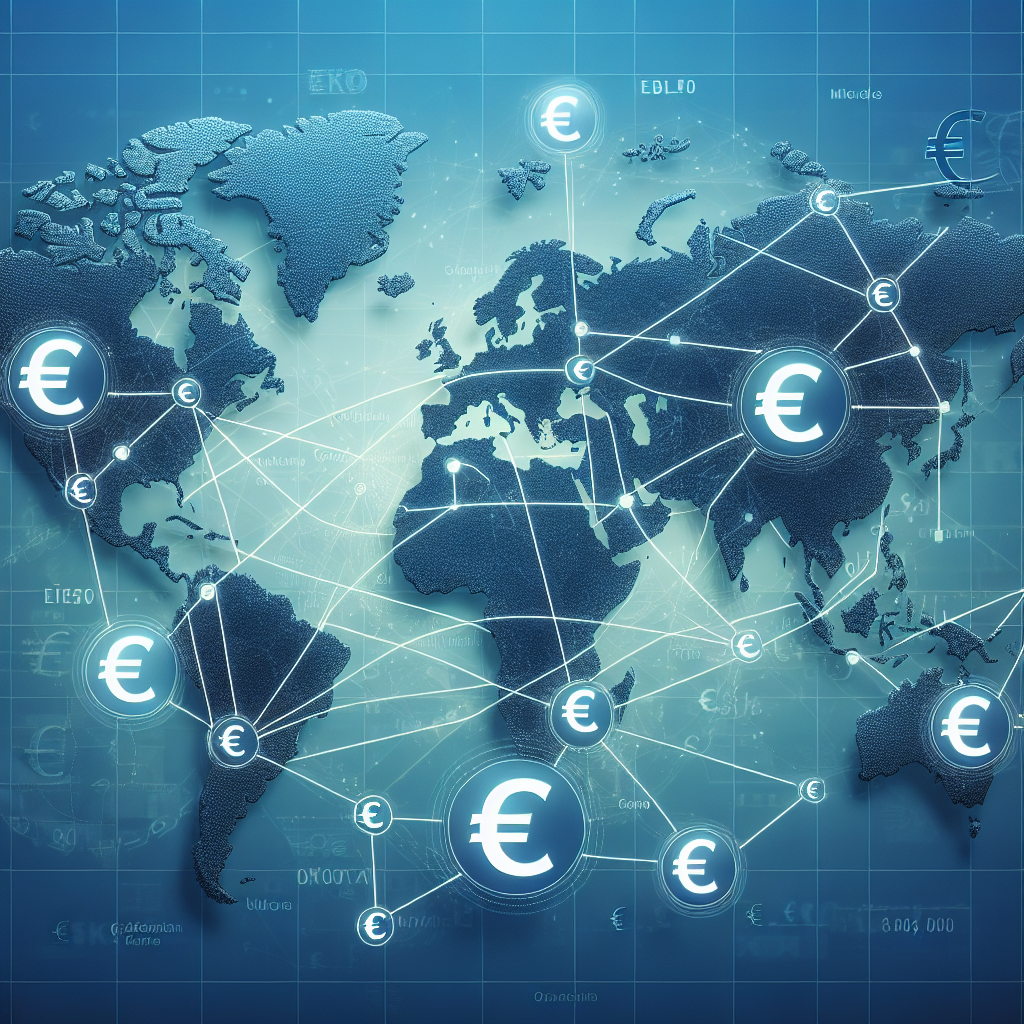 Weltkarte mit internationalen Firmenverbindungen und Euro-Symbolen für Steueroptimierung