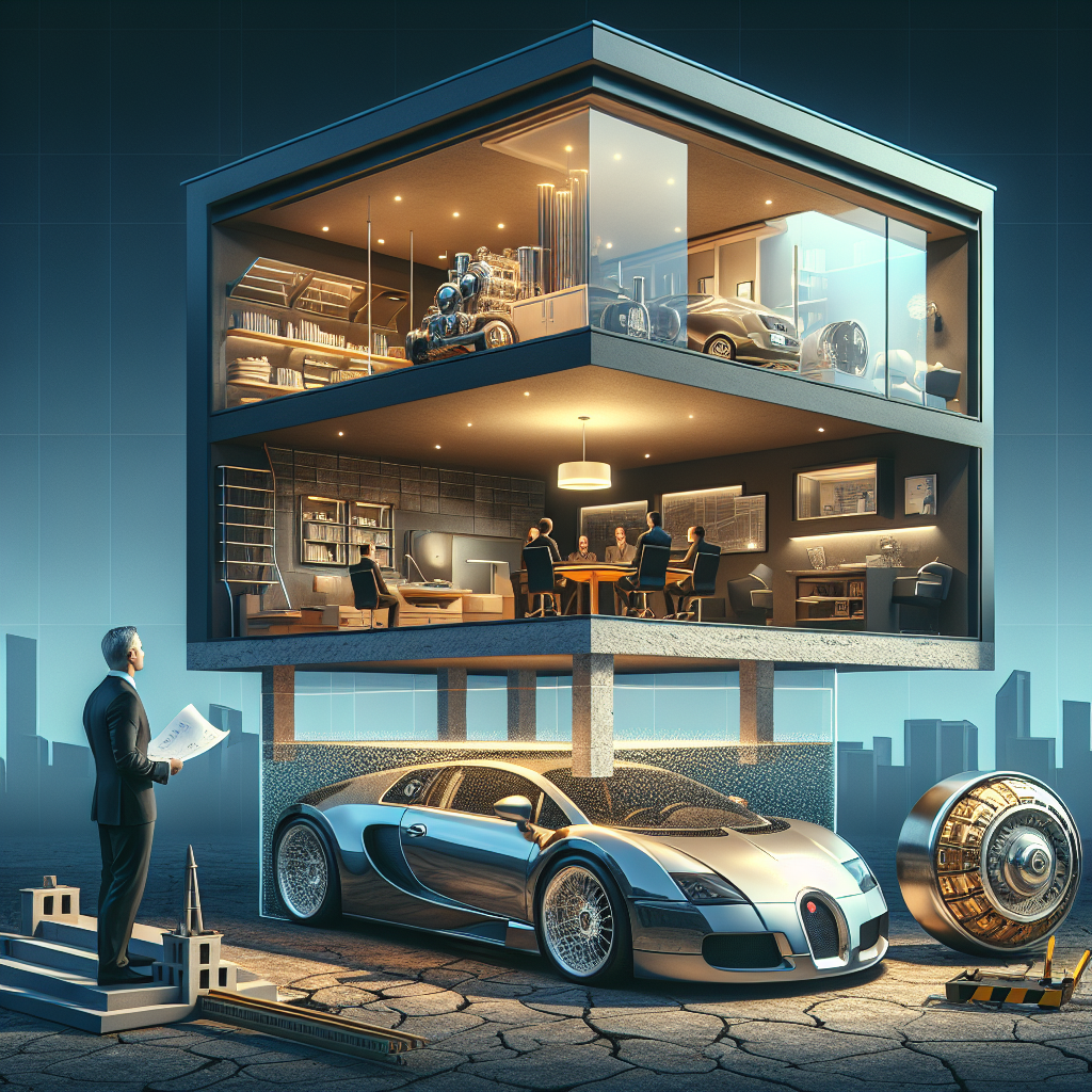 Schematische Grafik: Holding oben, operative Einheiten darunter, Stiftung als Safe im Keller