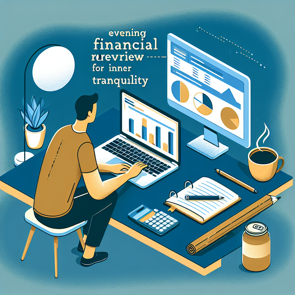 Person prüft Konten am Laptop mit Notizbuch und Tee in ruhiger, aufgeräumter Umgebung